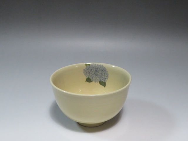 古美術商 草場】茶道具 紫陽花 茶碗 布志名焼 雲寅窯 舟木康定
